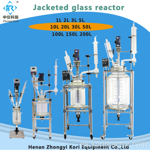 Tamaño del reactor de vidrio de laboratorio